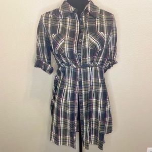 Passport plaid tie back tunic